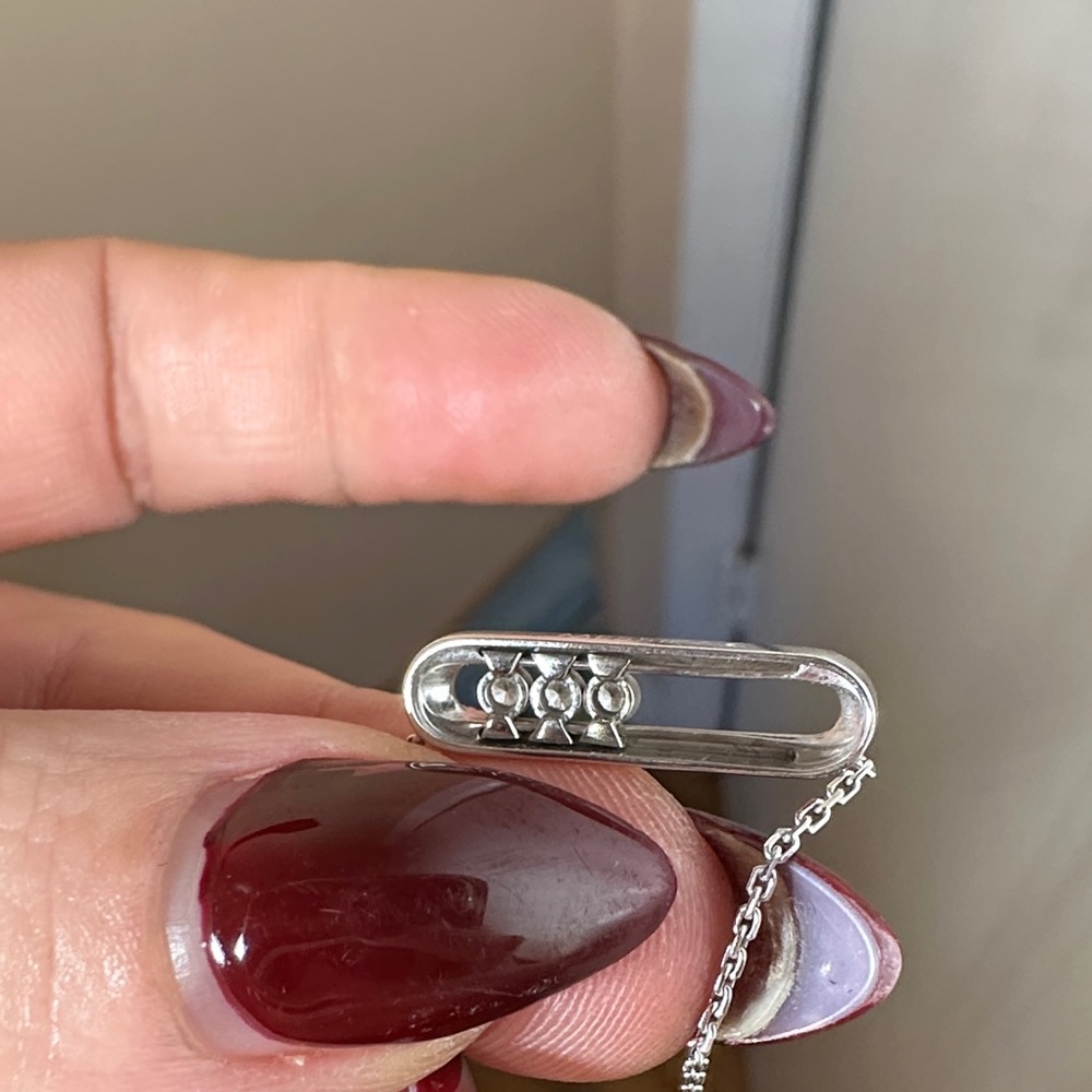 Messika Move 18kt  white gold necklace Necklace with three diamonds - Picture 5 of 8